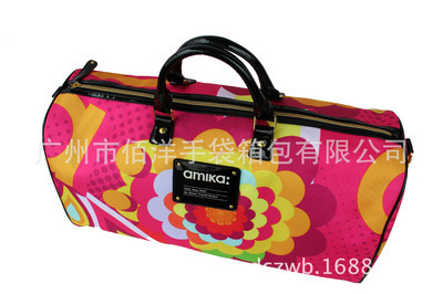 【工廠生產供應大中小旅行包/花紅色手提單肩旅行包】價格,廠家,圖片,旅行箱包,廣州市佰洋手袋箱包-